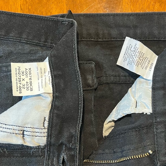 Bundle of Two Men's Black Jeans 100% Cotton 5 Pocket Zipper Fly - Picture 6 of 16